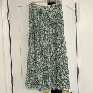 Sage green leopard maxi skirt
